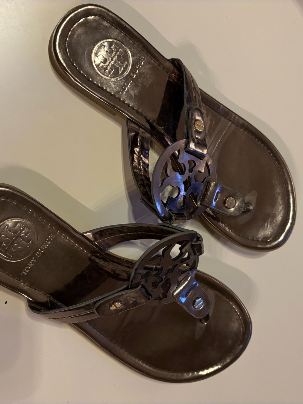 Tory Burch silvery brown metallic sandals, 8